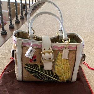 NWT Coach Burlap Bag